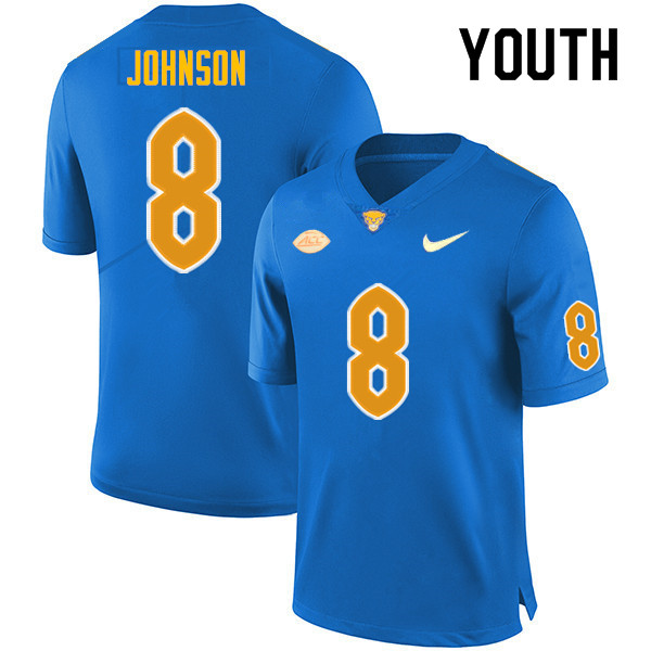 Youth #8 Karter Johnson Pitt Panthers College Football Jerseys Sale-Royal